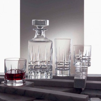 2 Bottiglie da Whisky con Tappo in Cristallo Design Squadrato con Tappo - Fiucco