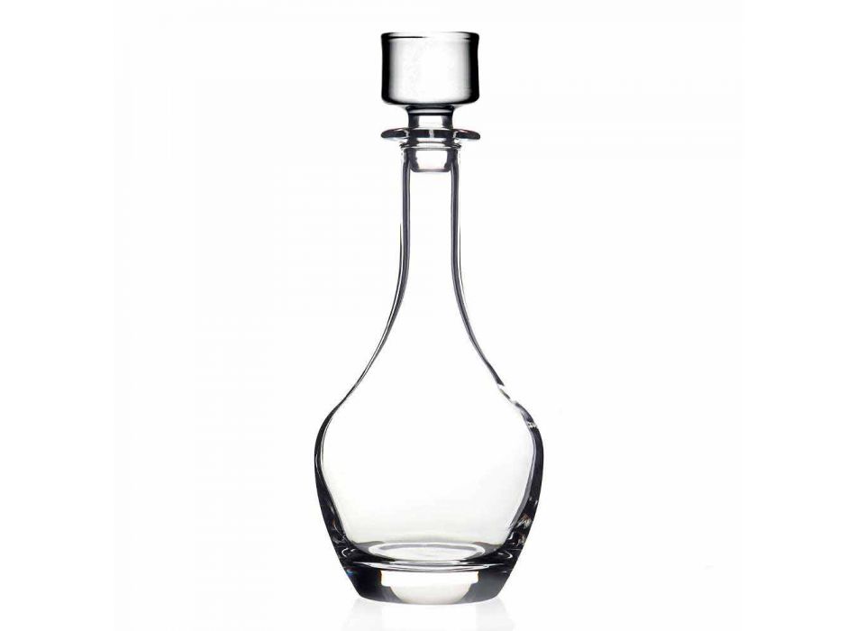 2 Bottiglie per Vini in Cristallo Ecologico Design Minimale Italiano - Lisciato Viadurini
