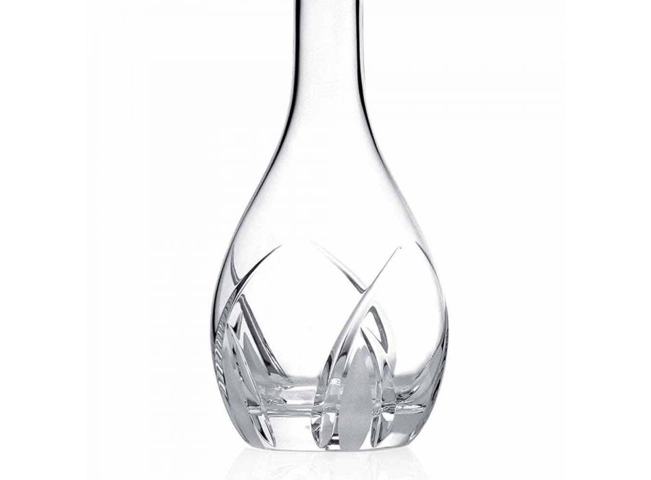 2 Bottiglie per Vino con Tappo dal Design Rotondo in Eco Cristallo - Montecristo Viadurini
