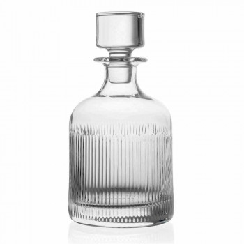 2 Bottiglie per Whisky con Tappo in Cristallo Ecologico Design Vintage - Tattile
