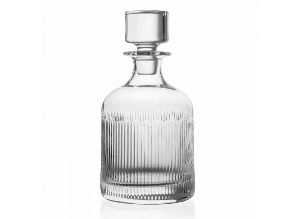 2 Bottiglie per Whisky con Tappo in Cristallo Ecologico Design Vintage - Tattile Viadurini