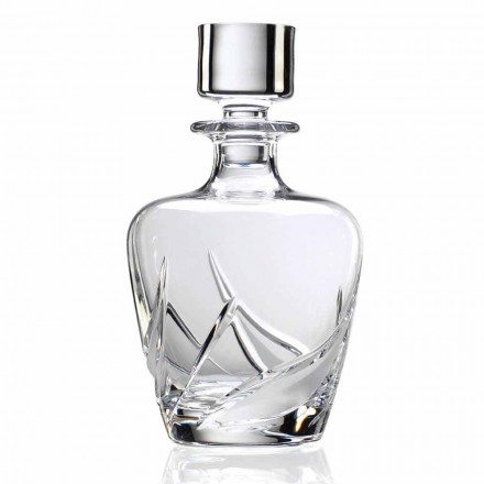 2 Bottiglie per Whisky in Cristallo con Tappo Design di Lusso Decorato - Avvento Viadurini