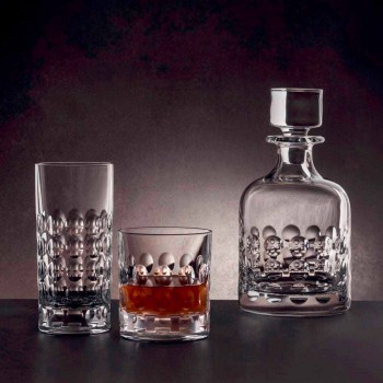 2 Bottiglie per Whisky in Cristallo Ecologico Decorato con Tappo - Titanioball