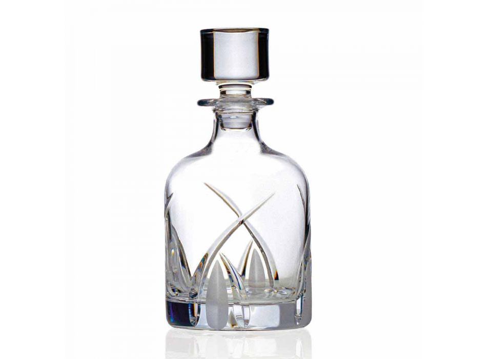 2 Bottiglie Whisky con Tappo Design Cilindrico in Eco Cristallo - Montecristo