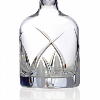 2 Bottiglie Whisky con Tappo Design Cilindrico in Eco Cristallo - Montecristo