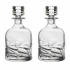 2 Bottiglie Whisky in Cristallo Eco Decorato e Tappo Design di Lusso - Titanio Viadurini