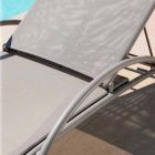 2 Chaise Longue Impilabili da Esterno in Metallo e Tessuto Made in Italy - Perlo Viadurini