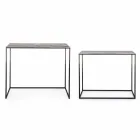 2 Consolle in Acciaio Stile Industriale Design Moderno Homemotion - Sesamo Viadurini