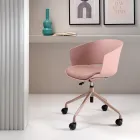 2 Poltroncine Girevoli 180° con Seduta in Polipropilene Imbottita in Tessuto - Renza Viadurini