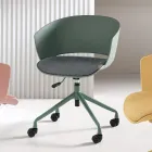 2 Poltroncine Girevoli 180° con Seduta in Polipropilene Imbottita in Tessuto - Renza Viadurini