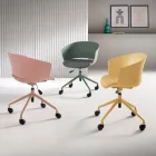 2 Poltroncine Girevoli 180° con Seduta in Polipropilene Imbottita in Tessuto - Renza Viadurini