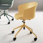 2 Poltroncine Girevoli 180° con Seduta in Polipropilene Imbottita in Tessuto - Renza Viadurini