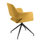 2 Poltroncine Girevoli 180° Imbottite in Tessuto e Struttura in Metallo - Ivana Viadurini