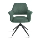 2 Poltroncine Girevoli 180° Imbottite in Tessuto e Struttura in Metallo - Ivana Viadurini