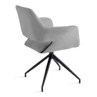 2 Poltroncine Girevoli 180° Imbottite in Tessuto e Struttura in Metallo - Ivana Viadurini