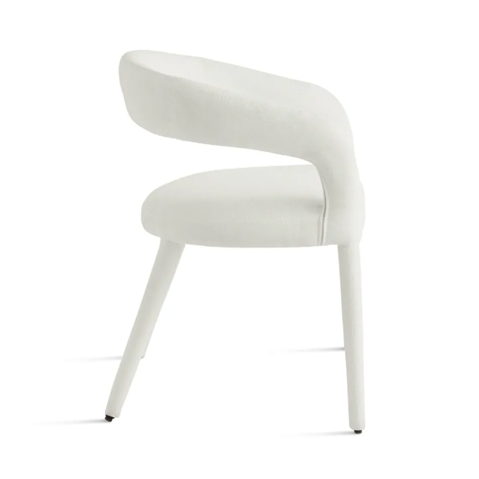 2 Poltroncine Imbottite in Tessuto Bouclè con Struttura Rivestita - Domenica Viadurini