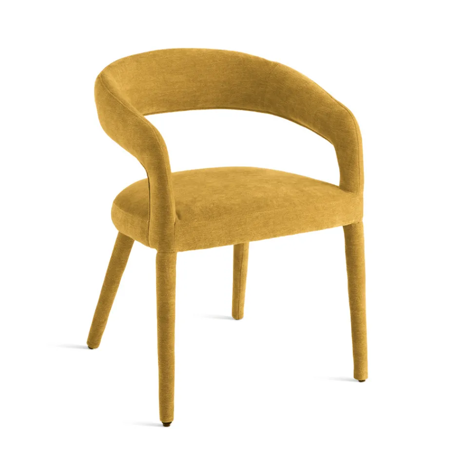 2 Poltroncine Imbottite in Tessuto Bouclè con Struttura Rivestita - Domenica Viadurini