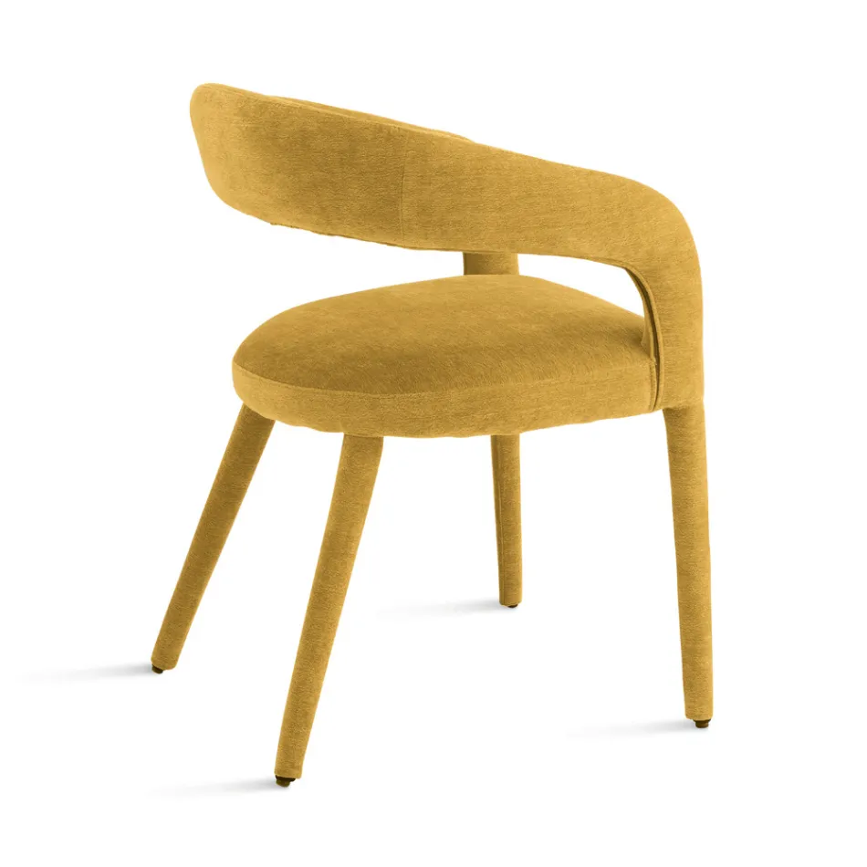 2 Poltroncine Imbottite in Tessuto Bouclè con Struttura Rivestita - Domenica Viadurini