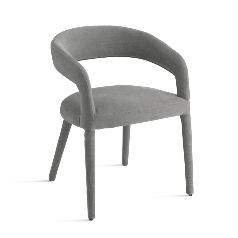 2 Poltroncine Imbottite in Tessuto Bouclè con Struttura Rivestita - Domenica Viadurini