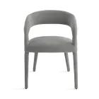 2 Poltroncine Imbottite in Tessuto Bouclè con Struttura Rivestita - Domenica Viadurini