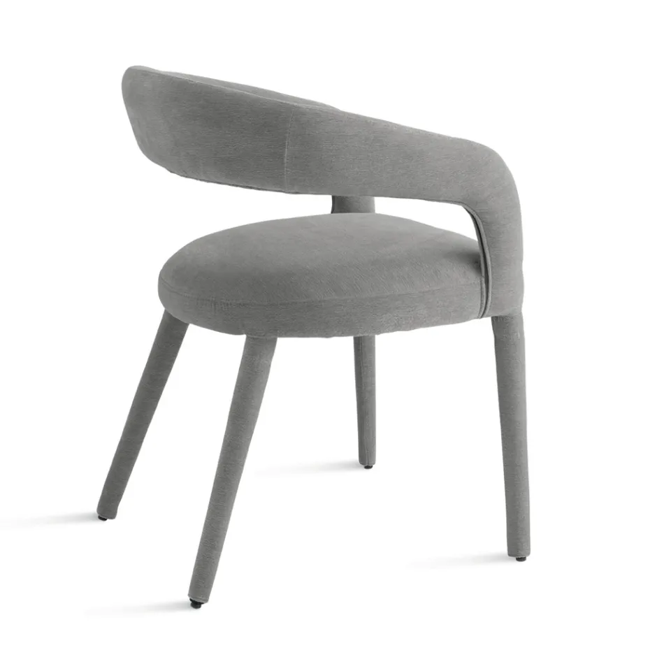 2 Poltroncine Imbottite in Tessuto Bouclè con Struttura Rivestita - Domenica Viadurini