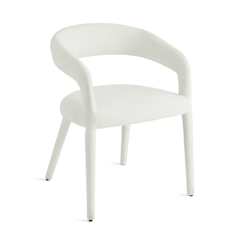 2 Poltroncine Imbottite in Tessuto Bouclè con Struttura Rivestita - Domenica Viadurini