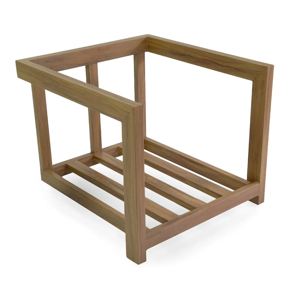 2 Poltrone con Tavolino in Alluminio con Trasferimento Termico Effetto Legno - Camper Viadurini