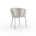 2 Poltrone da Giardino in Acciaio Inox e Schienale in Corda - Luxura Viadurini