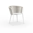 2 Poltrone da Giardino in Acciaio Inox e Schienale in Corda - Luxura Viadurini