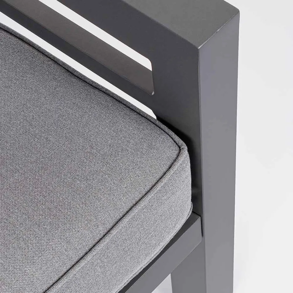 2 Poltrone da Giardino in Alluminio e Cuscini Seduta in Tessuto - Point Viadurini