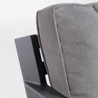 2 Poltrone da Giardino in Alluminio e Cuscini Seduta in Tessuto - Point Viadurini