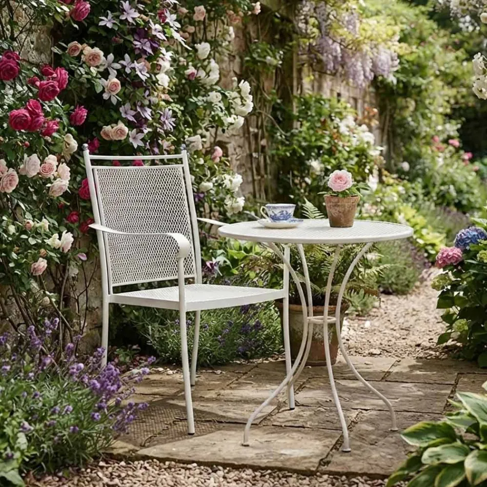 2 Poltrone da Giardino in Metallo dal Design Classico Made in Italy - Solis Viadurini