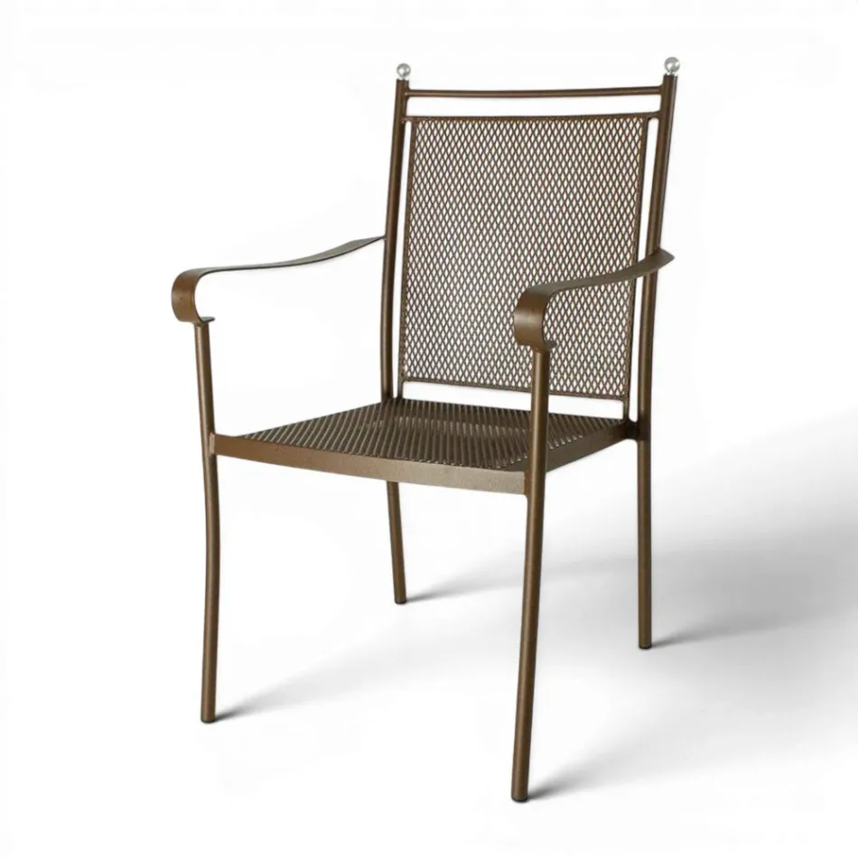 2 Poltrone da Giardino in Metallo dal Design Classico Made in Italy - Solis Viadurini