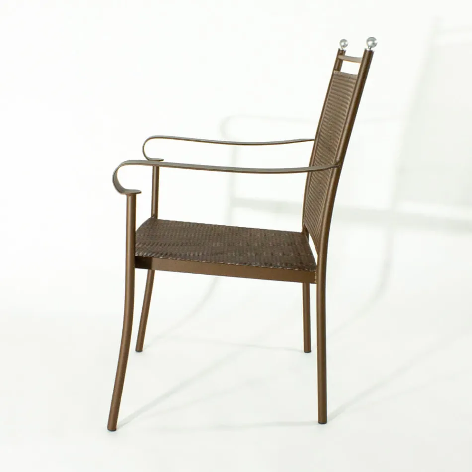 2 Poltrone da Giardino in Metallo dal Design Classico Made in Italy - Solis Viadurini