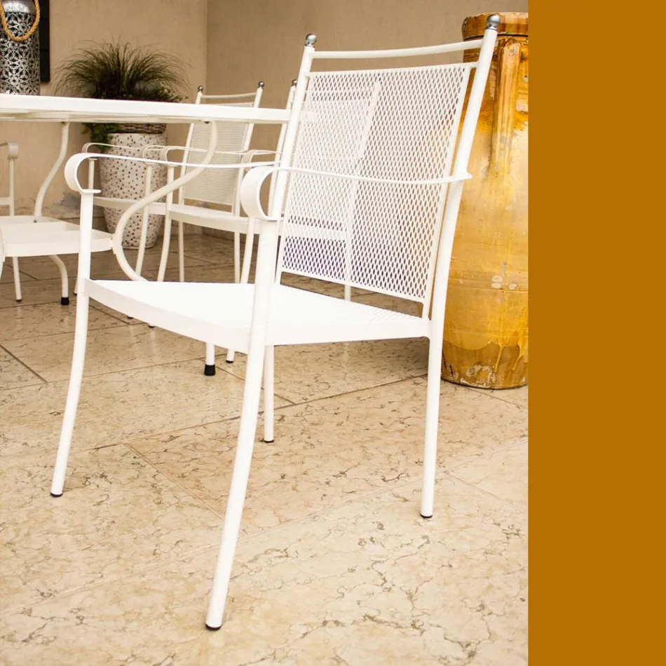 2 Poltrone da Giardino in Metallo dal Design Classico Made in Italy - Solis Viadurini