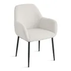 2 Poltrone in Tessuto Bouclè in Diversi Colori e Struttura in Metallo - Teodora Viadurini