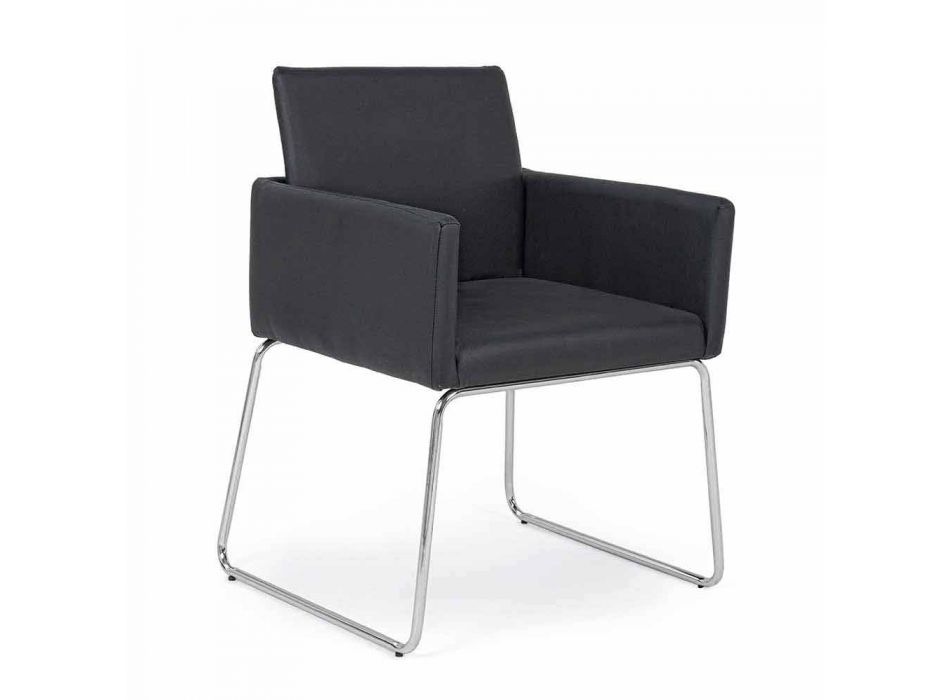 2 Sedie con Braccioli Rivestite in Similpelle Design Moderno Homemotion - Farra Viadurini