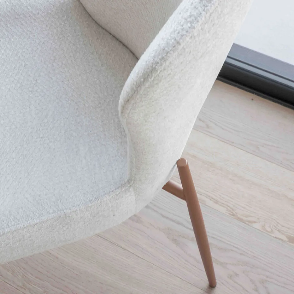 2 Sedie da Interno Realizzate Metallo Seduta Tessuto Bliss - Avenia Viadurini