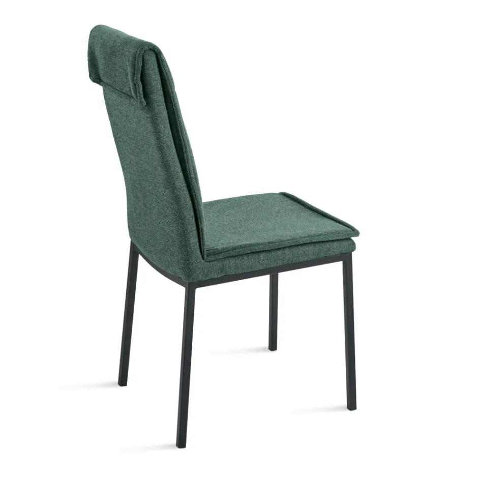 2 Sedie Imbottite in Tessuto Colorato e Struttura in Metallo - Fabrizio Viadurini