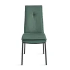 2 Sedie Imbottite in Tessuto Colorato e Struttura in Metallo - Fabrizio Viadurini