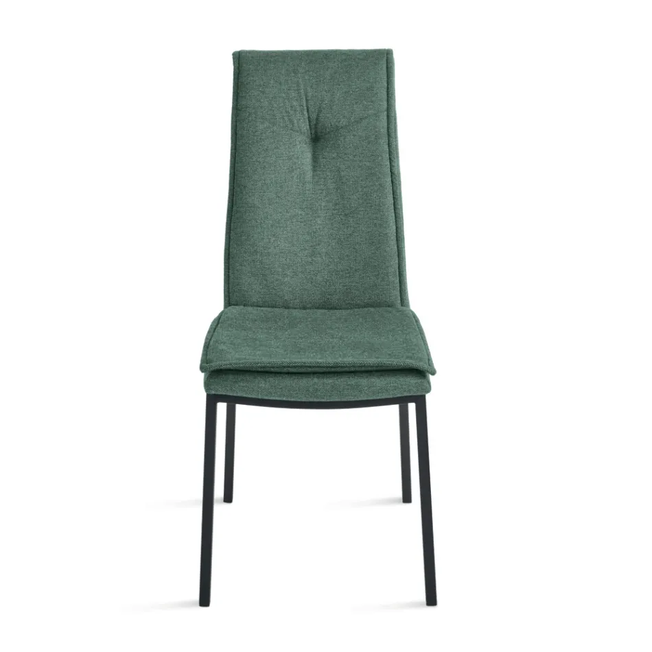 2 Sedie Imbottite in Tessuto Colorato e Struttura in Metallo - Fabrizio Viadurini