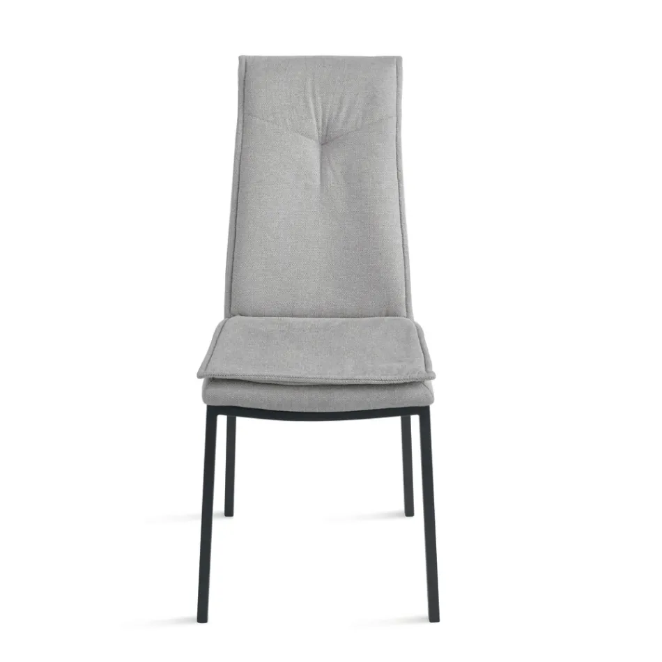 2 Sedie Imbottite in Tessuto Colorato e Struttura in Metallo - Fabrizio Viadurini