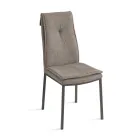 2 Sedie Imbottite in Tessuto Colorato e Struttura in Metallo - Fabrizio Viadurini