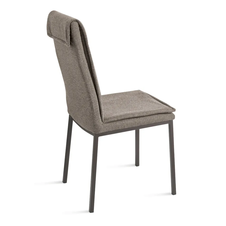 2 Sedie Imbottite in Tessuto Colorato e Struttura in Metallo - Fabrizio Viadurini