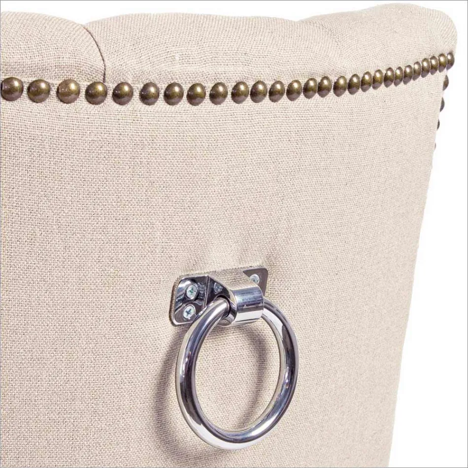 2 Sedie Moderne in Lino con Struttura in Legno di Quercia Homemotion - Barna Viadurini