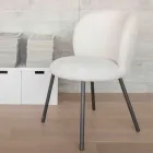 2 Sedie Realizzate Metallo Grafite Seduta Tessuto Bliss - Lunea Viadurini