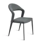 2 Sedie Rivestite in Similpelle Colorata e Base in Metallo Verniciato - Boccaccio Viadurini