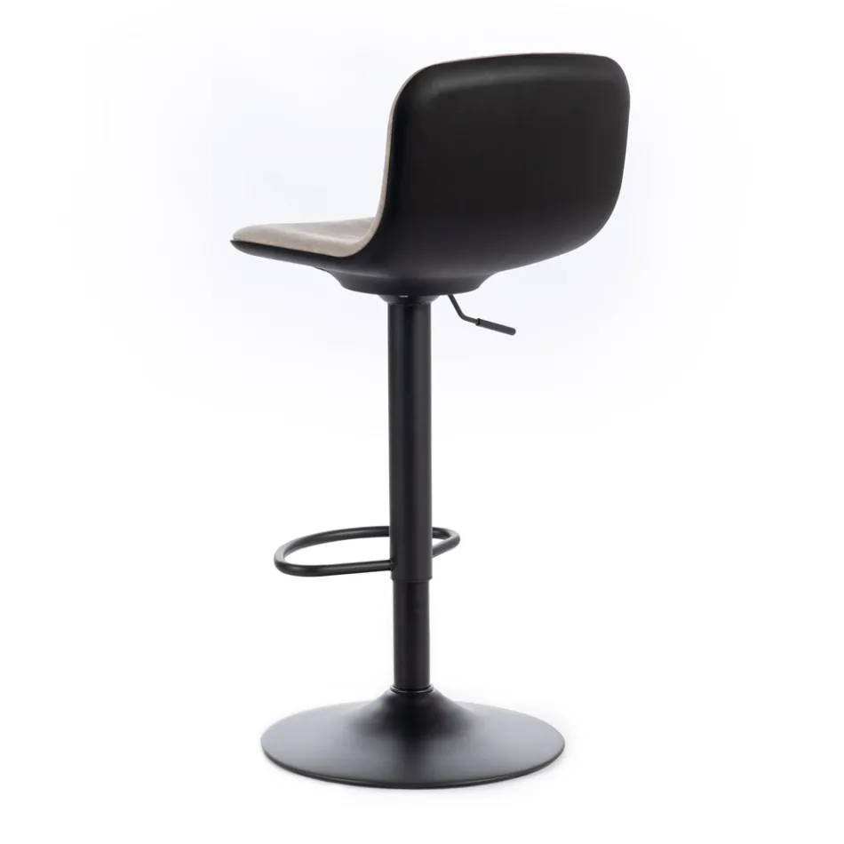 2 Sgabelli con Alzata a Gas, Seduta in Microfibra e in Metallo - Adonis Viadurini