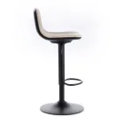 2 Sgabelli con Alzata a Gas, Seduta in Microfibra e in Metallo - Adonis Viadurini