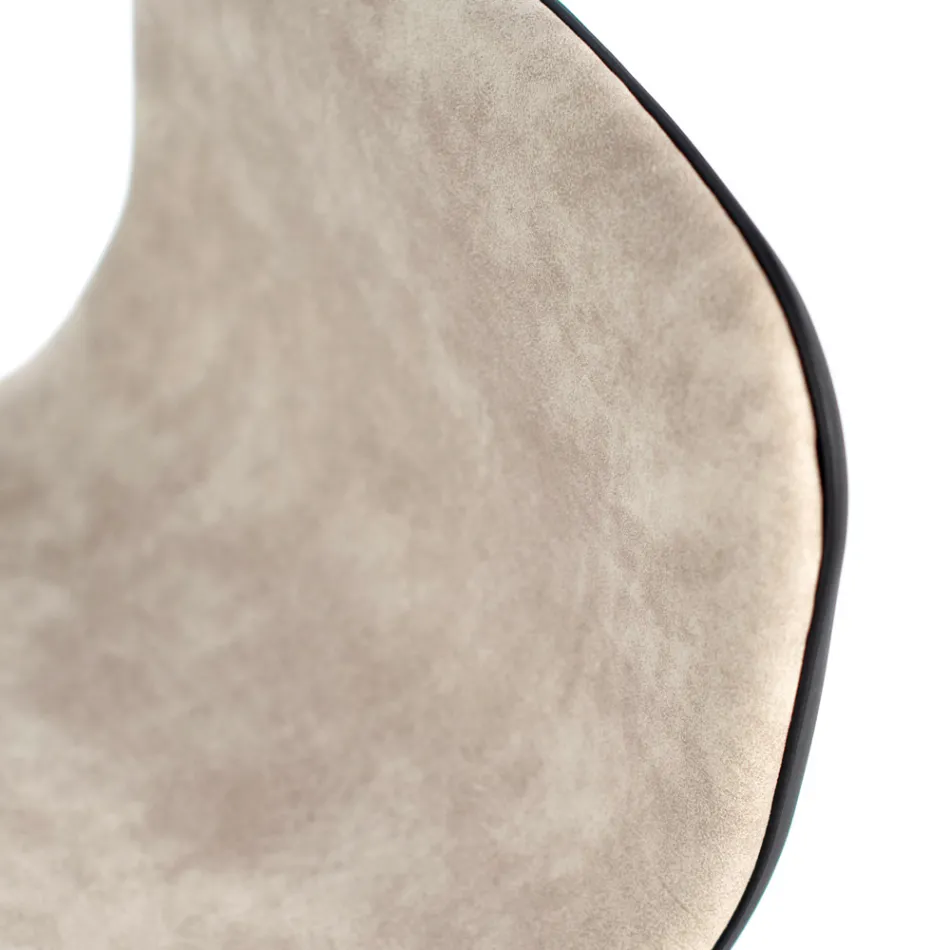 2 Sgabelli con Alzata a Gas, Seduta in Microfibra e in Metallo - Adonis Viadurini